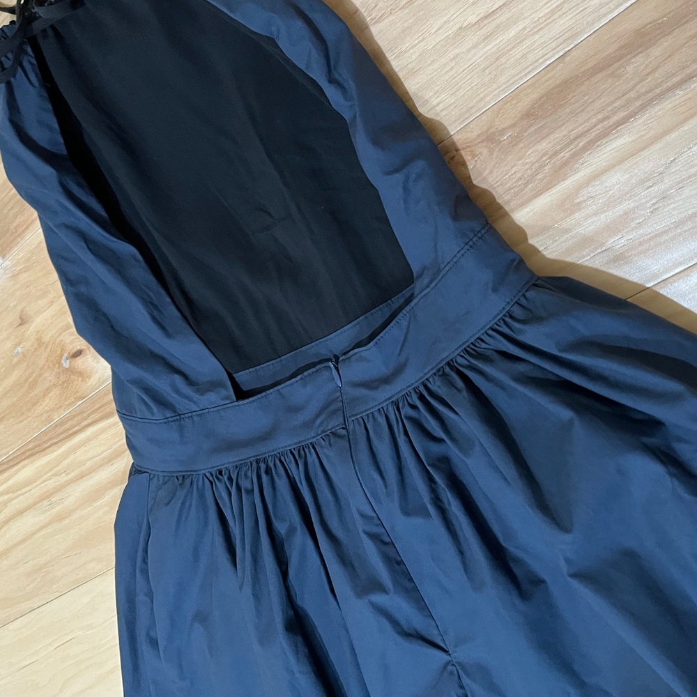 Objects Without Meaning Navy Midi Halter Dress Sm… - image 6